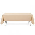 Premium Polyester Rectangle Tablecloth 60"x126" - 220GSM - Beige - By TCF Linen