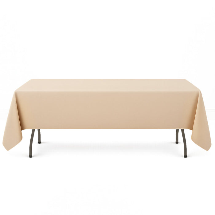 Premium Polyester Rectangle Tablecloth 60"x126" - 220GSM - Beige - By TCF Linen