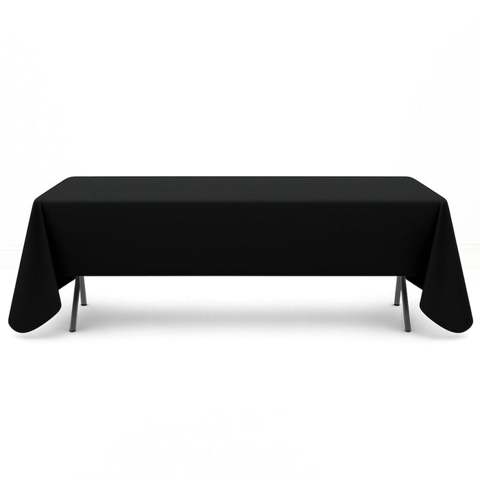 Premium Polyester Rectangle Tablecloth 60"x126" - 220GSM - Black - By TCF Linen