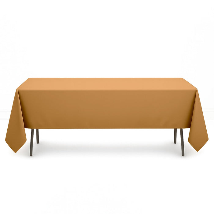 Premium Polyester Rectangle Tablecloth 60"x126" - 220GSM - Gold - By TCF Linen