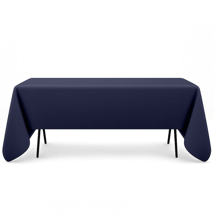 Premium Polyester Rectangle Tablecloth 60"x126" - 220GSM - Navy Blue - By TCF Linen