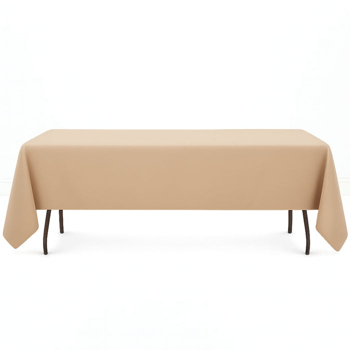Premium Polyester Rectangle Tablecloth 60"x126" - 220GSM - Nude - By TCF Linen