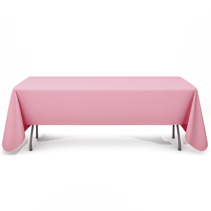 Premium Polyester Rectangle Tablecloth 60"x126" - 220GSM - Pink - By TCF Linen