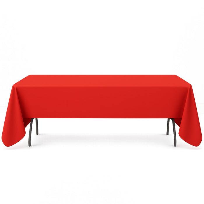 Premium Polyester Rectangle Tablecloth 60"x126" - 220GSM - Red - By TCF Linen
