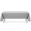 Premium Polyester Rectangle Tablecloth 60"x126" - 220GSM - Silver - By TCF Linen