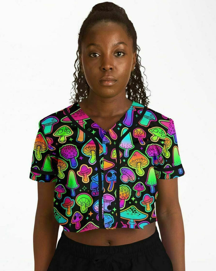 Psilo Cropped Jersey, Cropped Baseball Jersey, - One Stop Rave