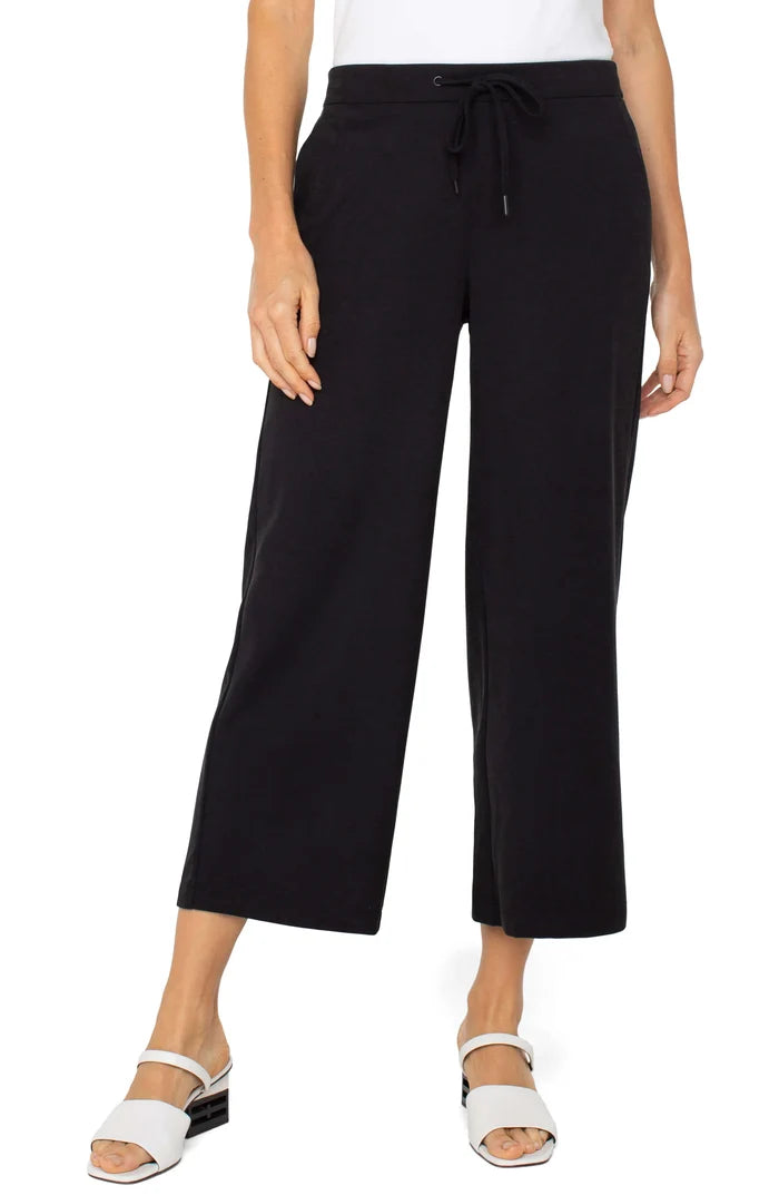 Pull-On Wide Leg Trouser Black