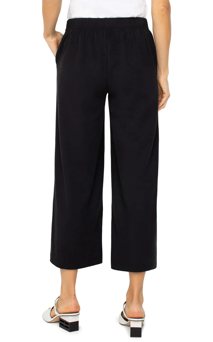Pull-On Wide Leg Trouser Black