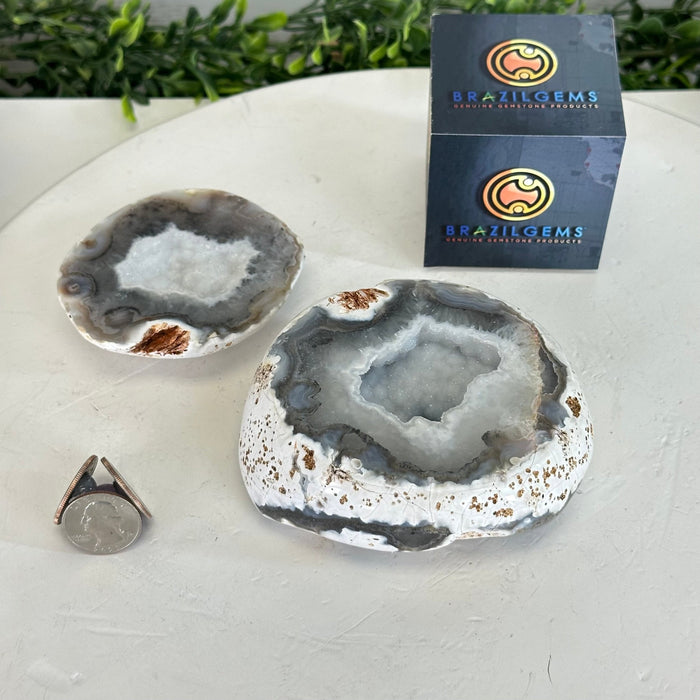 Quality Agate Geode "Jewelry Box", 1.7 lbs & 2.7" Tall #5251-0004 - Brazil GemsBrazil GemsQuality Agate Geode "Jewelry Box", 1.7 lbs & 2.7" Tall #5251-0004Agate Jewelry Boxes5251-0004
