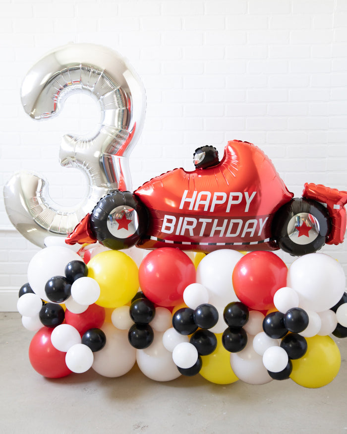 Racecar - Number Balloon Pedestal - 4ft