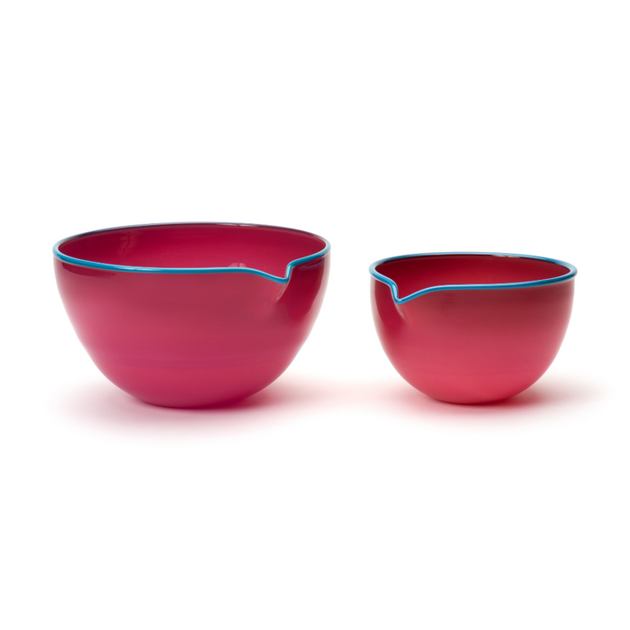 Raspberry Sorbet Spouted Glass Bowl, Medium