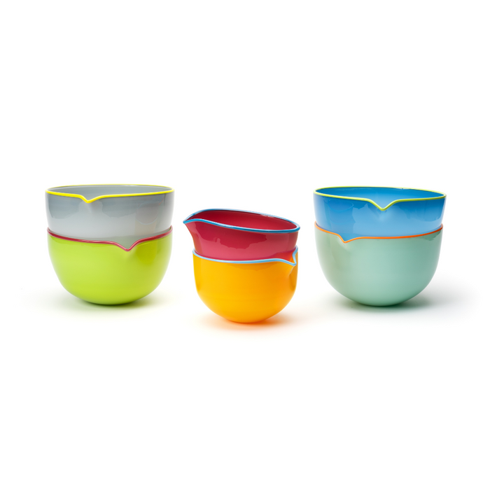 Raspberry Sorbet Spouted Glass Bowl, Medium