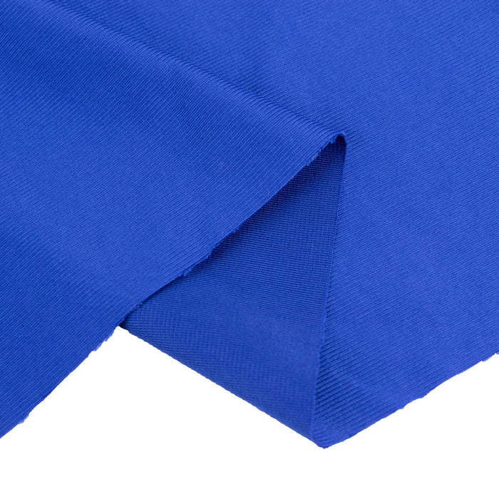Blue fabric with textured finish and sharp edge detail.