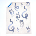Snakes in Mountain Silver Linen Tea Towels