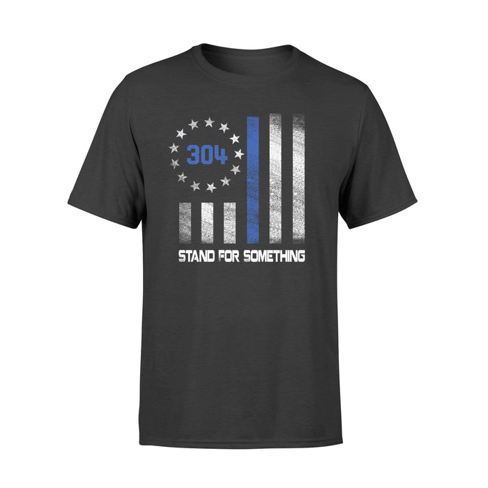 Apparel S / Black Personalized Shirt - Stand For Something - Badge Number - Standard T-shirt