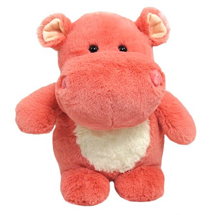 Stuffed Animal - 8" Salmon Pink Chubby Hippo (Mix-a-Pet)