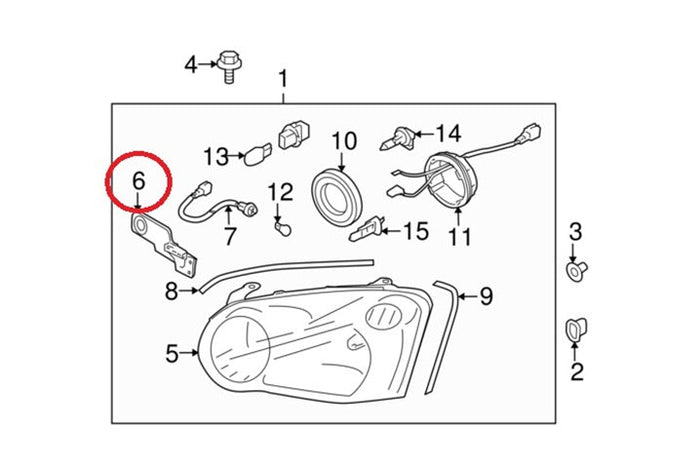SUBARU Left Headlamp Bracket - Impreza GDB ##456101005 SUBARU