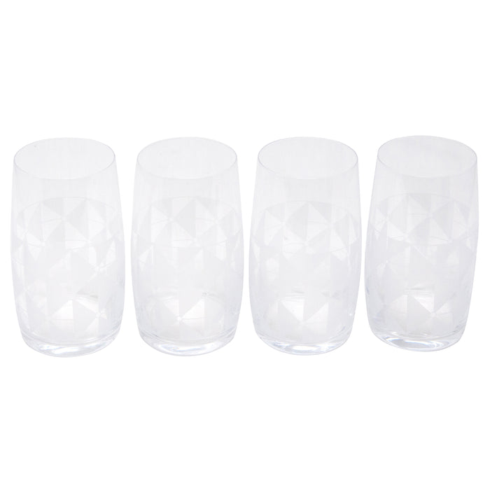 The Modern Home Bar Deco Diamonds Hi Ball Glasses Set of 4