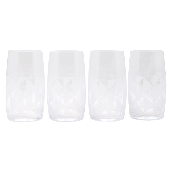 The Modern Home Bar Deco Diamonds Hi Ball Glasses Set of 4 Design