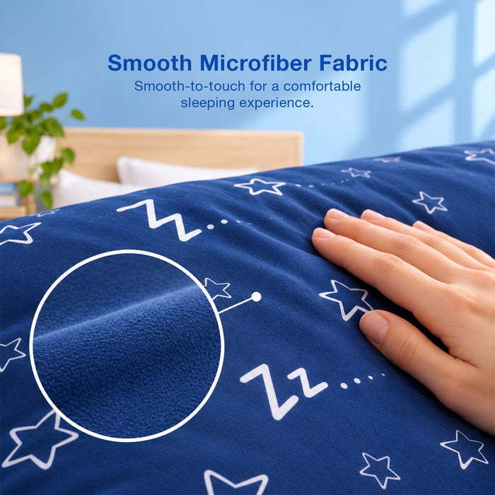 Close-up of the smooth microfiber fabric on a Uratex Happy Dreams pillow