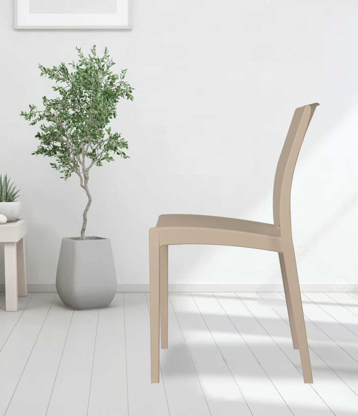 Uratex Monoblock Brooklyn Chair in beige, left side view