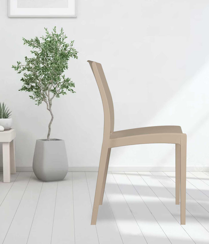 Uratex Monoblock Brooklyn Chair in beige, right side view