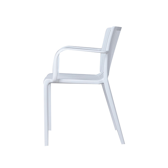 Uratex Monoblock Charlotte Armchair in white, left side view