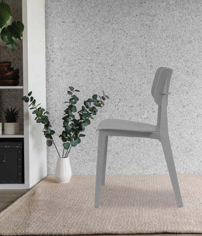 Uratex Monoblock Marciana Chair in gray, left side view
