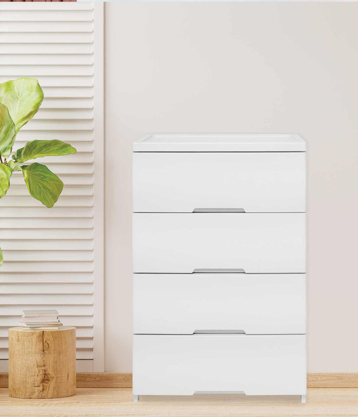 Uratex Monoblock Store-It 4 Layer Drawer in white, front view