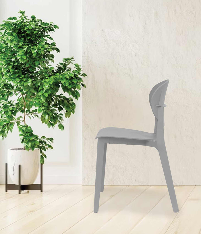 Uratex Monoblock Viola Chair in gray, left side view