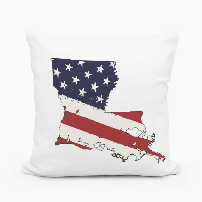 USA Flag State Louisiana Pillow