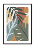 Vibrant Herborium is a minimalist illustration of colourful leaves coming from different plants superposed on top of each other by Opposite Wall.