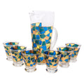 Vintage West Virginia Glass Mosaic Cocktail Pitcher Set | The Hour Shop