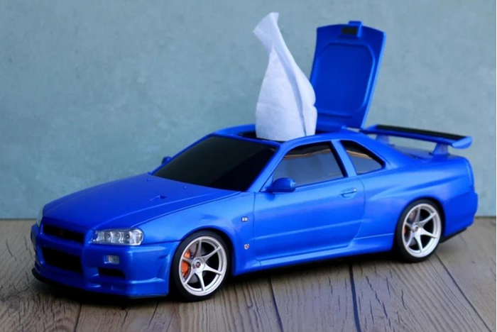 Wet Wipes / Small Tissue Case Skyline BNR34- Blue