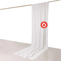 Flame retardant white curtain hanging on a rod