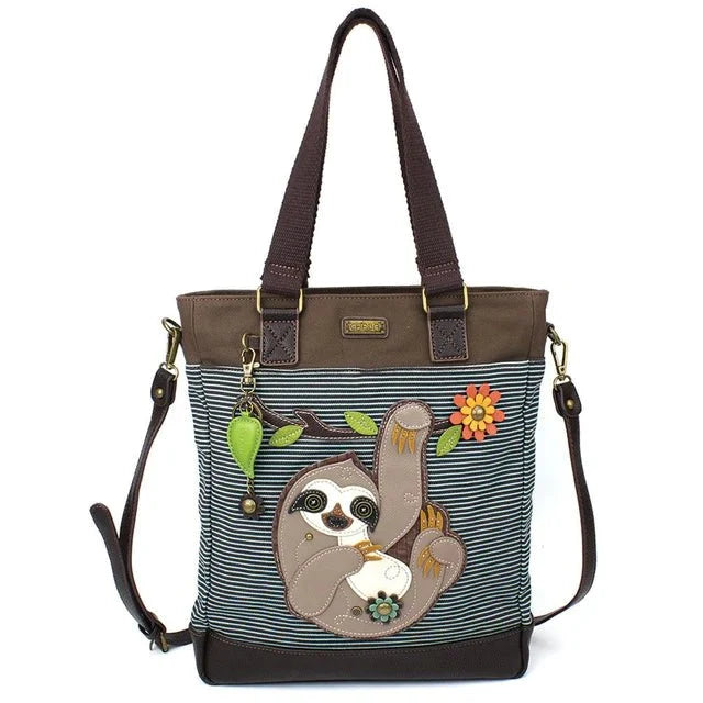 Work Tote Blue Stripe Sloth