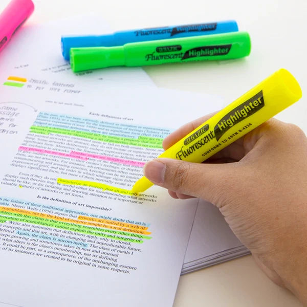 Yellow Desk Style Fluorescent Highlighters (12/Box) Sold in 12 Units