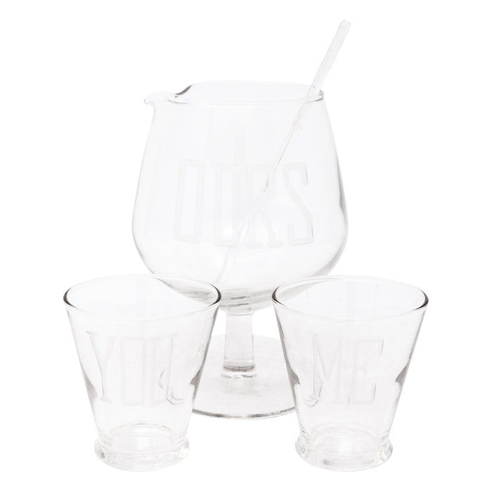 Vintage You Me & Ours Pedestal Cocktail Pitcher Set | The Hour Shop