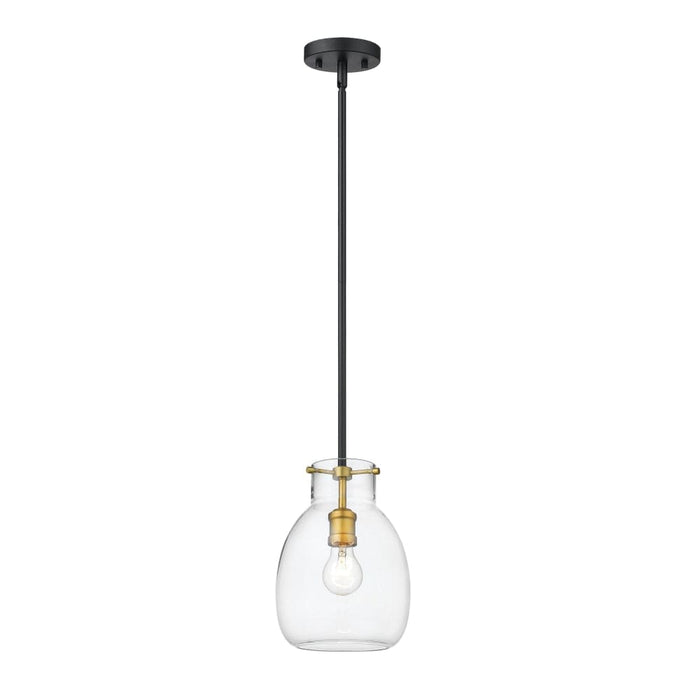 Z-Lite Bella Matte Black Olde Brass Mini-Pendant 476MP-ROD-MB-OBR - Mini-Pendants